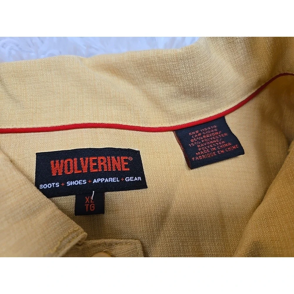 Wolverine Rebar Short Sleeve Shirt Button‎ Down Yellow - Men's XL